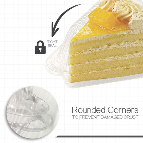 YOIYINI thickened cake slice container with strong clasp protects desserts during transport.