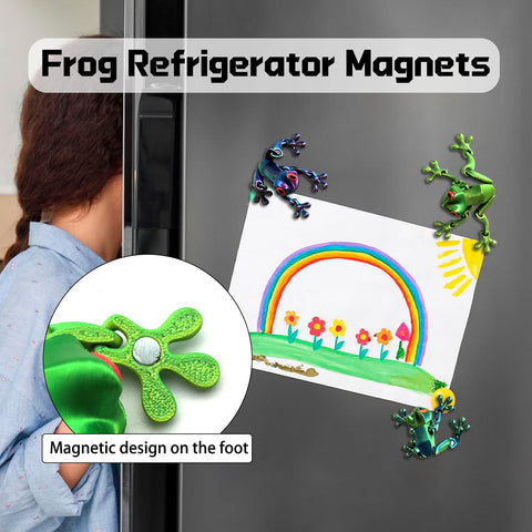 YOKUSHI 3D-printed frog magnets with sturdy feet provide strong adhesion.