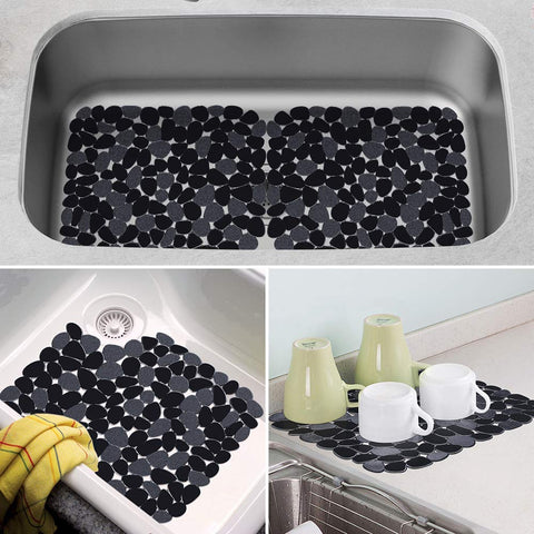 Two-pack Yolife sink mats protect and organize the sink area.