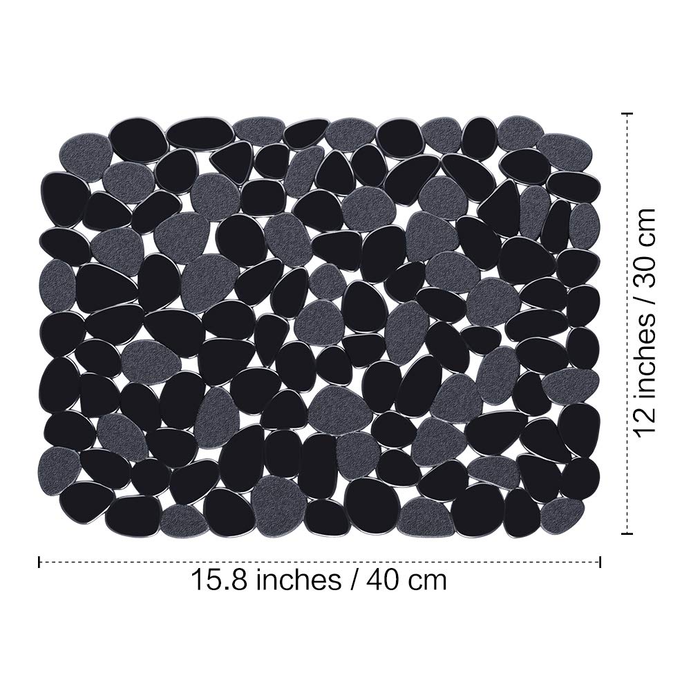 Yolife Pebble mat left view shows cushiony texture for fragile glassware.
