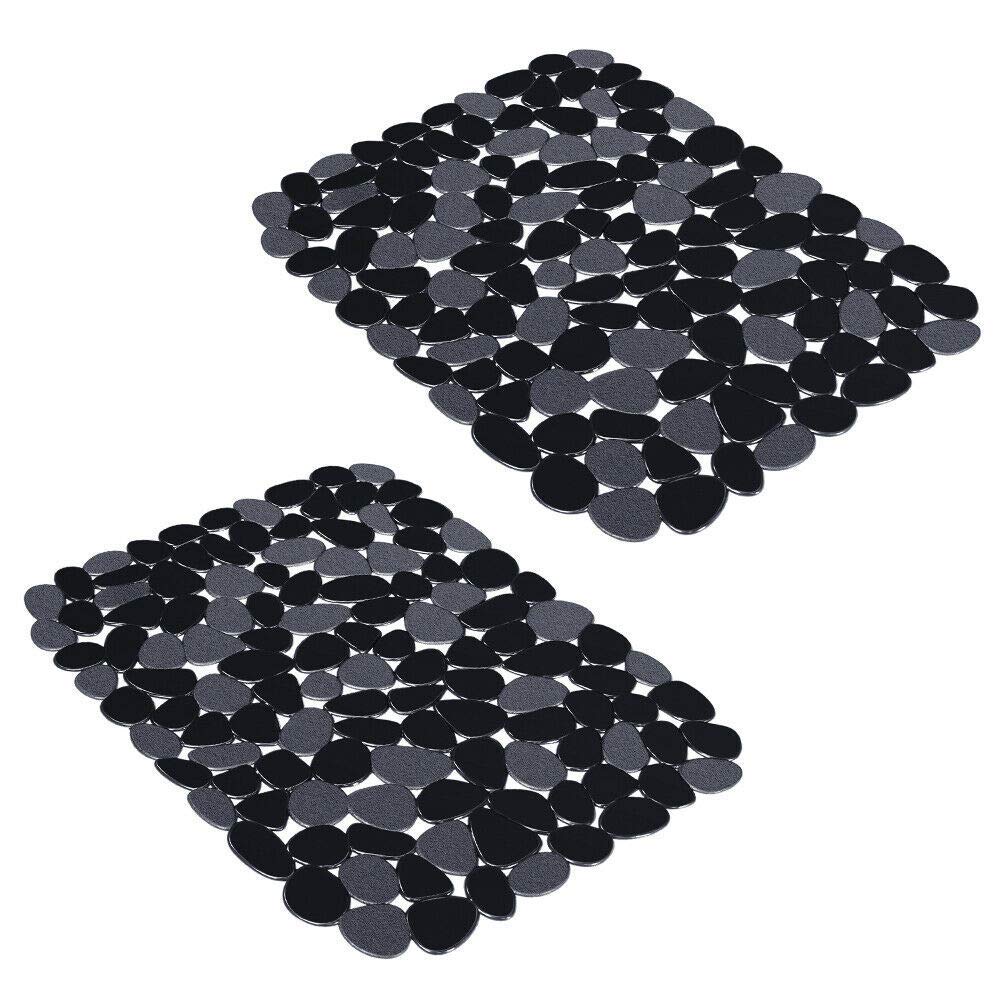 Yolife Pebble kitchen sink mat in black protects stainless steel and delicate dishes.
