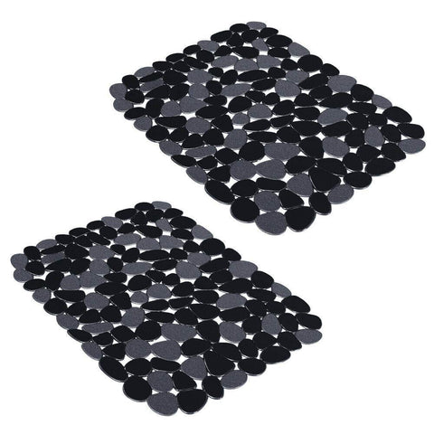 Yolife Pebble kitchen sink mat in black protects stainless steel and delicate dishes.