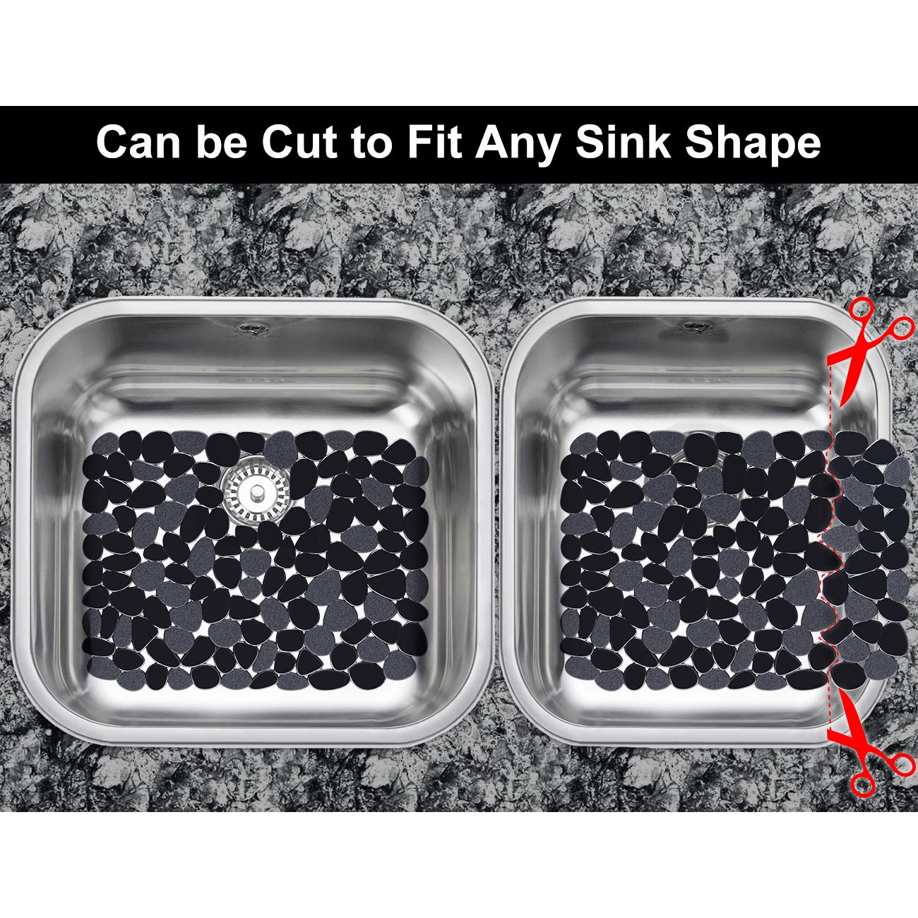 Right view highlights black color that hides stains on Yolife mat.