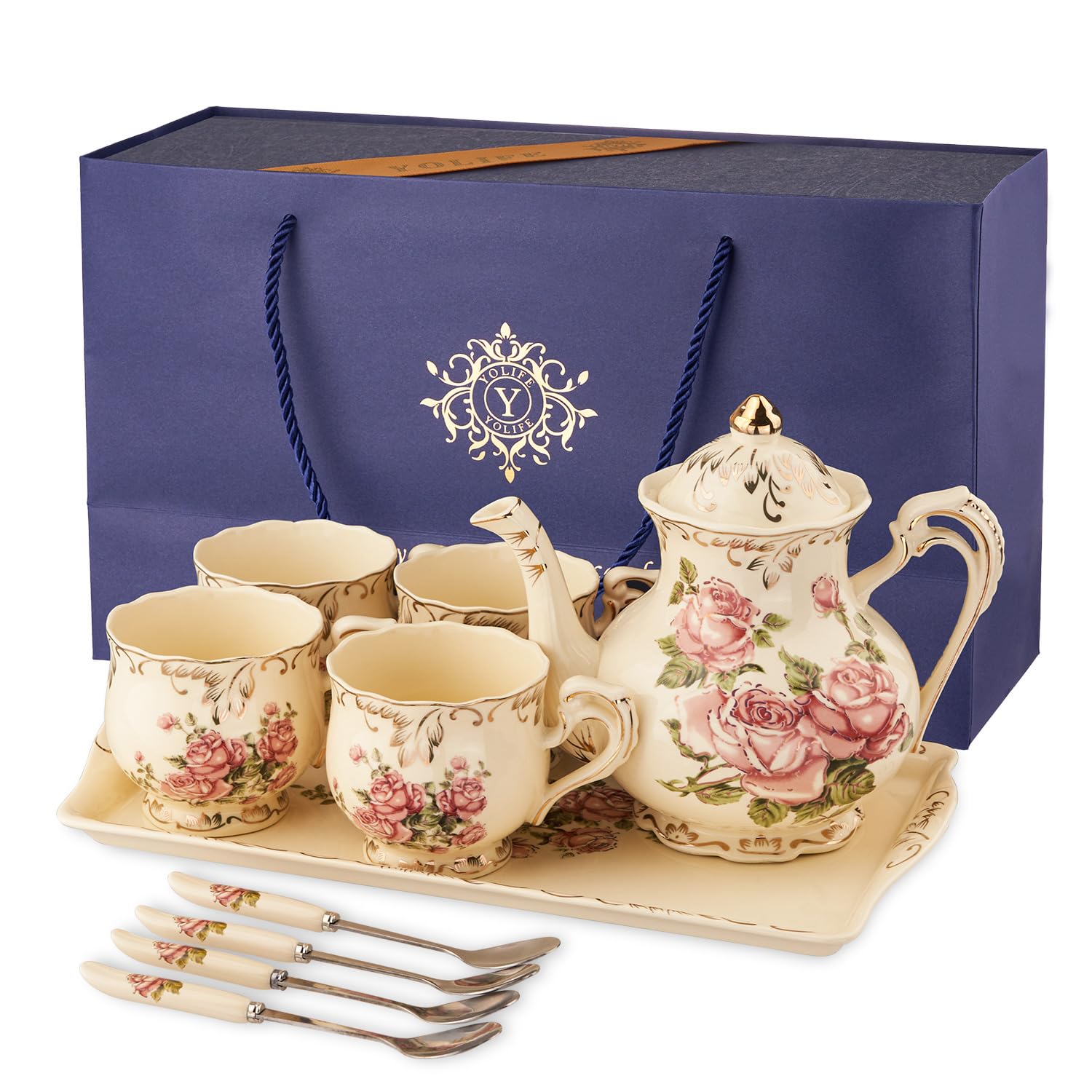 YOLIFE table setup showing cohesive tea service for gatherings.