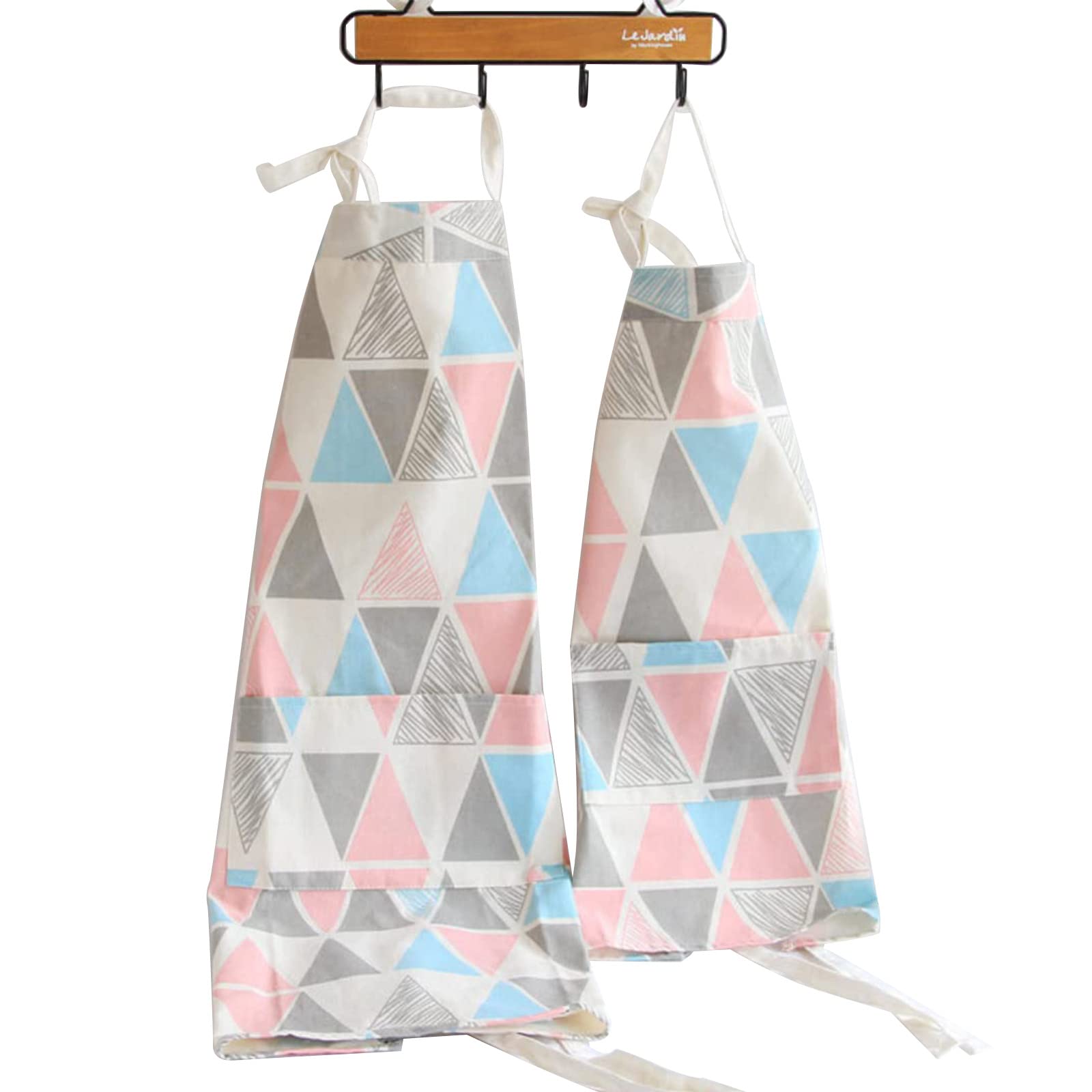 YOLOPARK adult pink apron front view, soft cotton for comfortable cooking