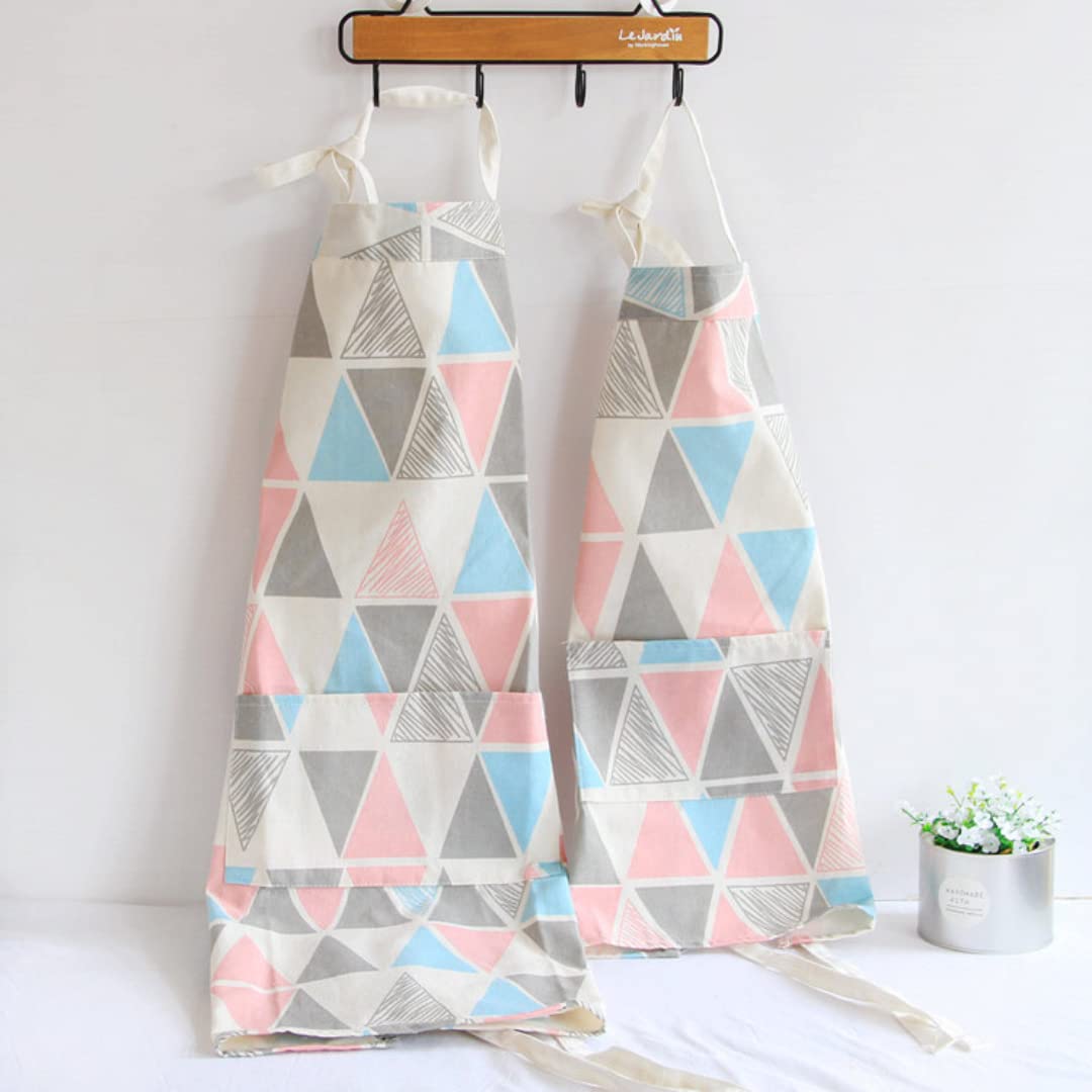 YOLOPARK pink apron in use, family cooking and crafts