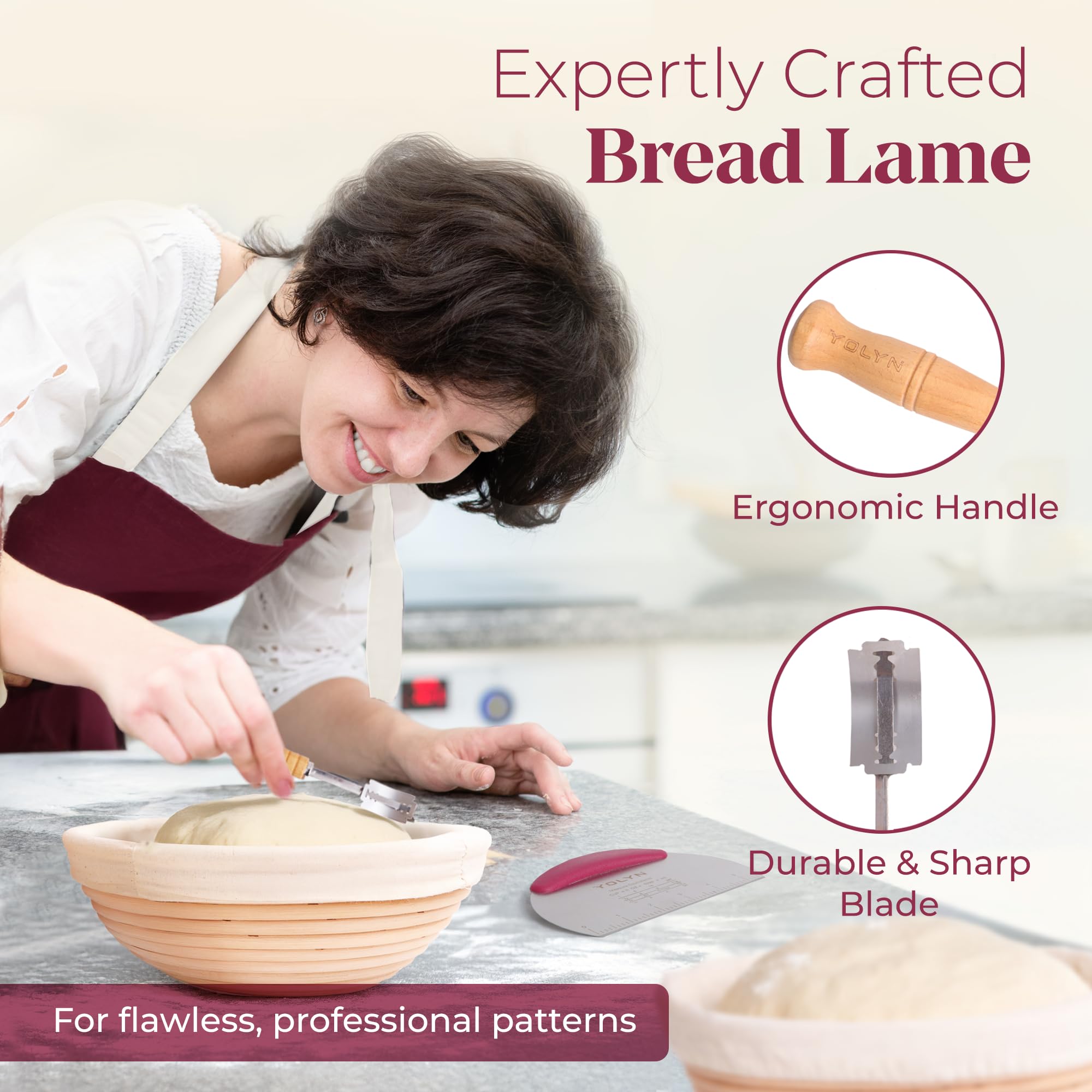 YOLYN silicone bread brush for even glazing.