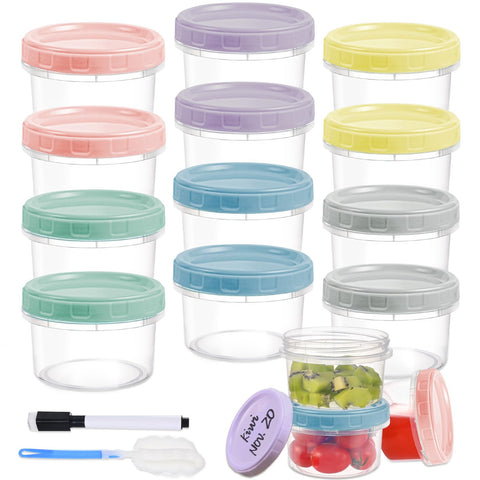 Yomarket 12-pack 8 oz containers with lids for snack prep and meal planning