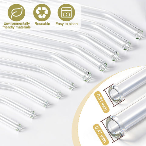 Yomarket clear glass straw great for cocktails, tea, and sparkling drinks