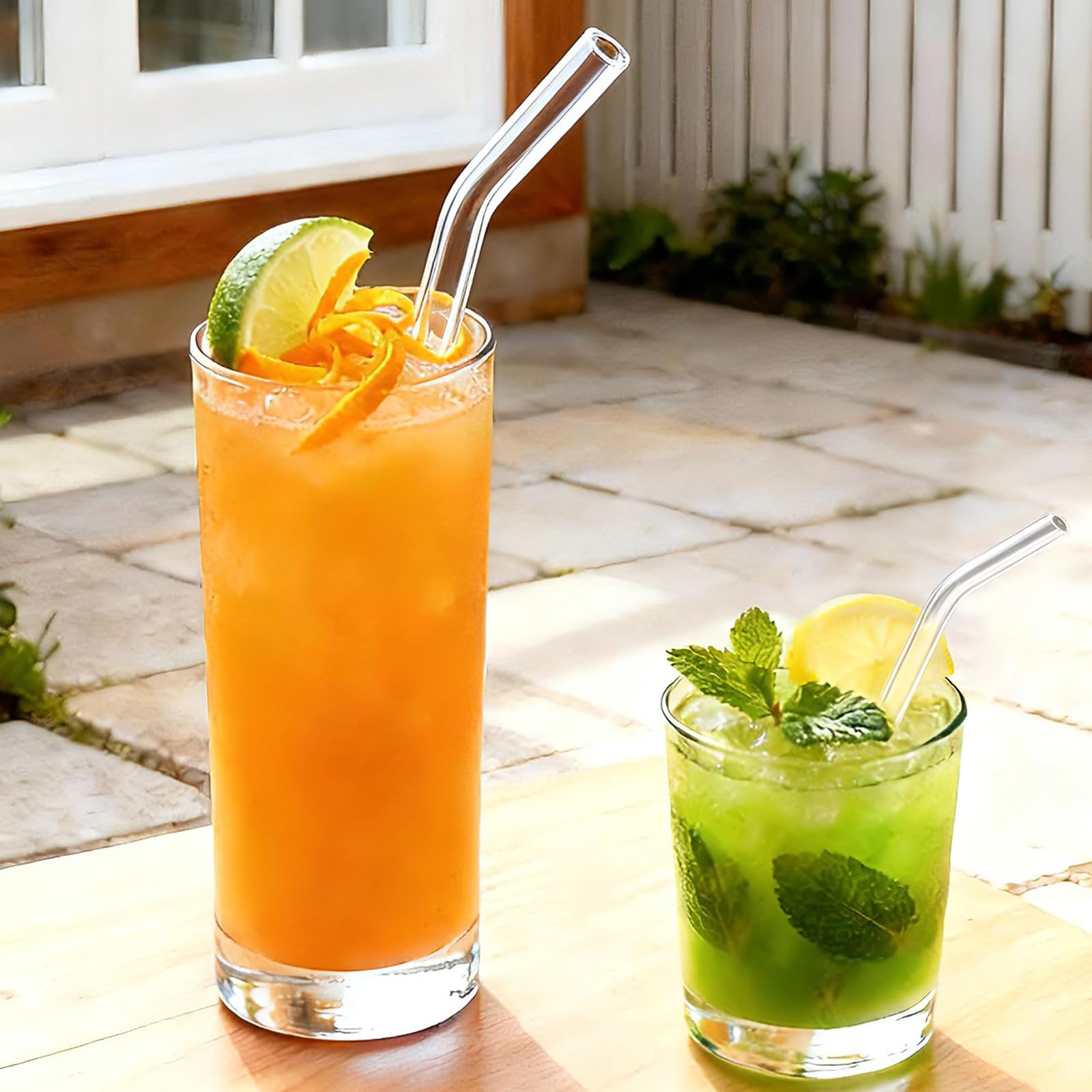 Yomarket clear glass straw ideal for smoothies, crisp flavors, everyday use
