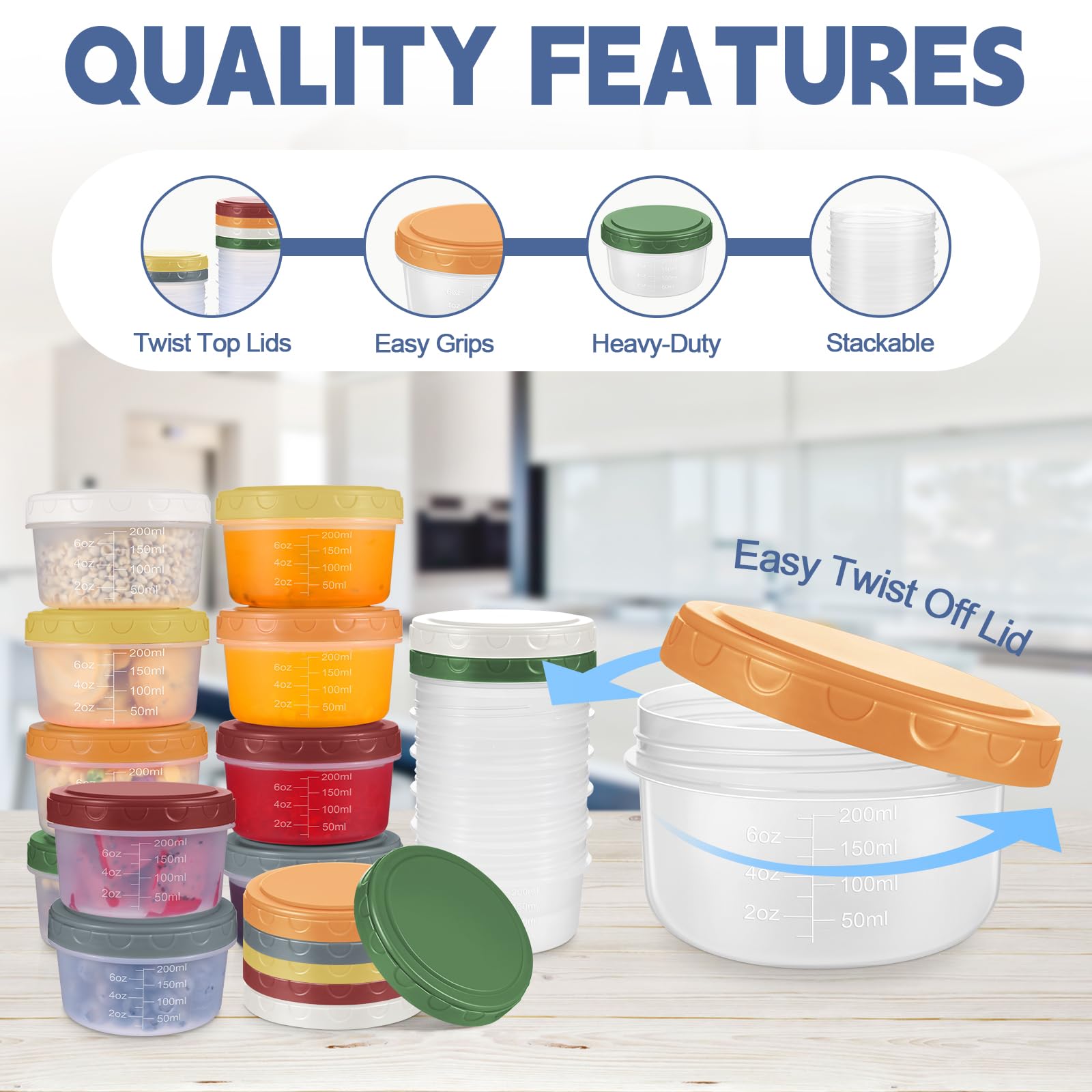 Yomarket label-friendly containers come with a pen for easy sauce identification.