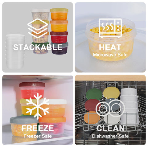 Yomarket flat-bottom design stacks neatly to save space in the kitchen.