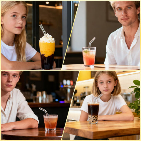 Yomarket juice glass straw preserves fruit drink purity