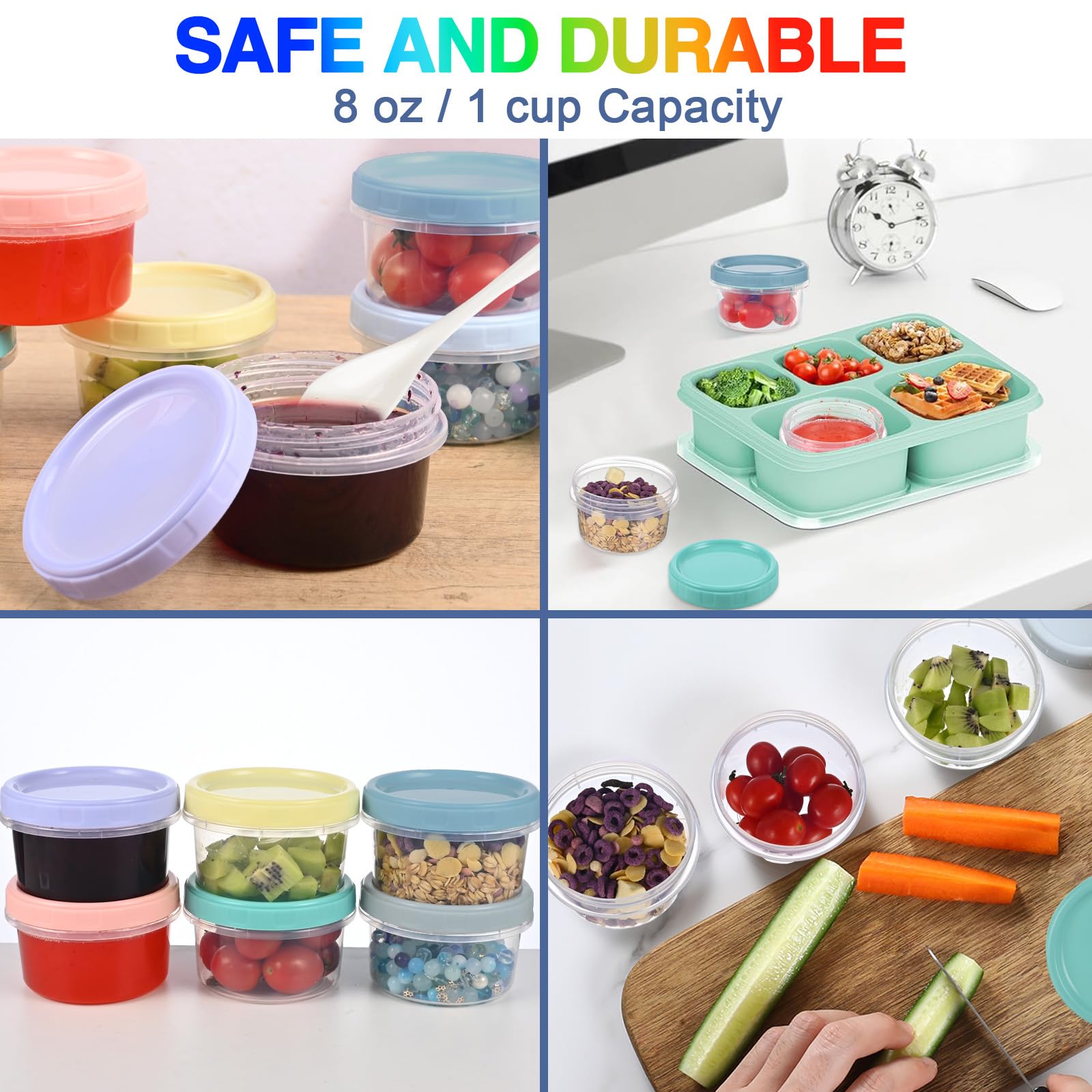 Yomarket leakproof lids illustrating secure storage for on-the-go snacks