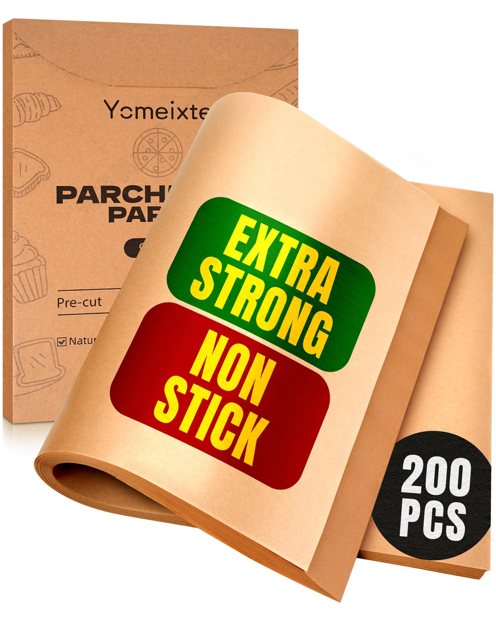 Yomeixte parchment paper 12x16-inch precut sheets for easy bake-and-release