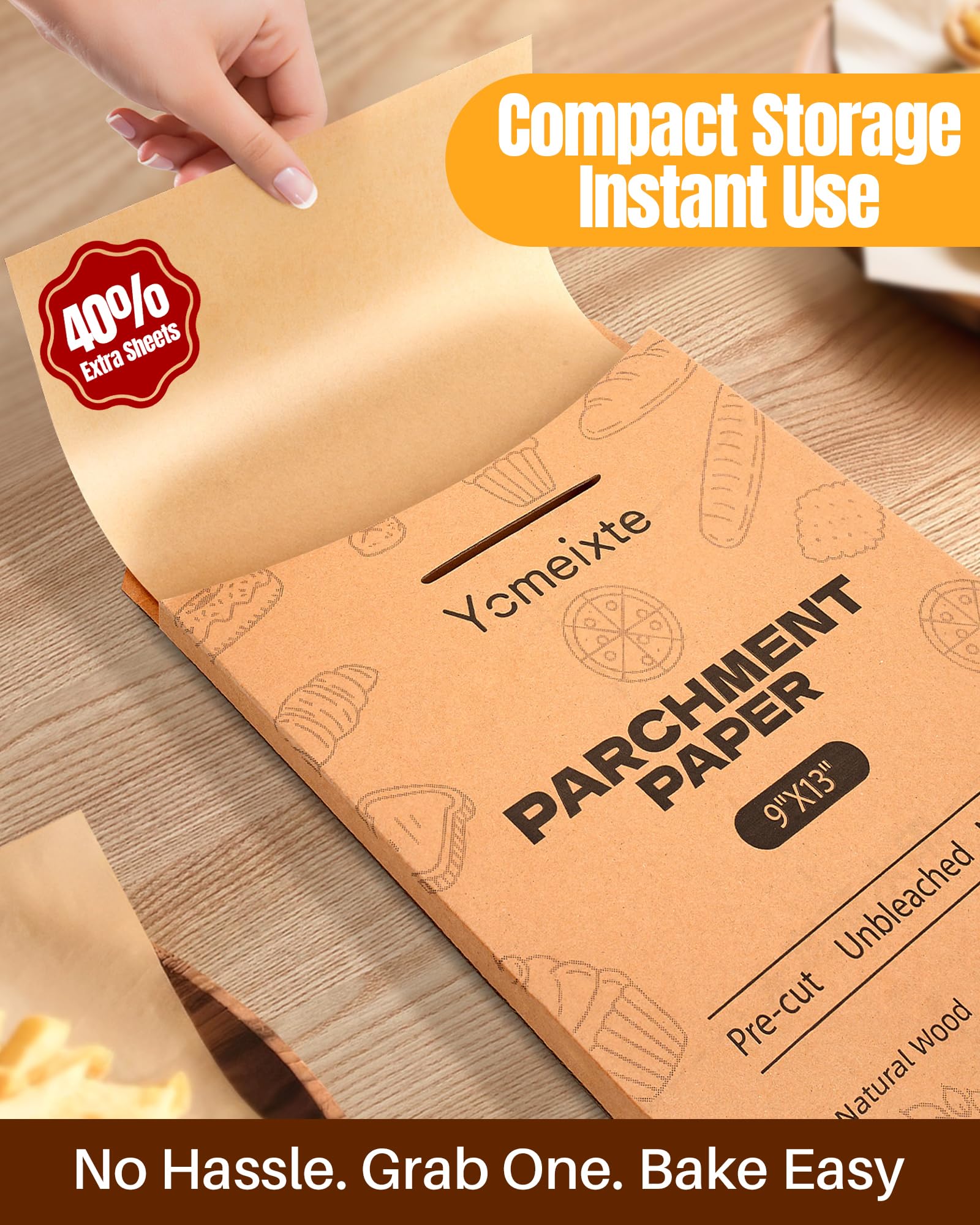 Yomeixte natural brown unbleached parchment for eco-friendly cooking