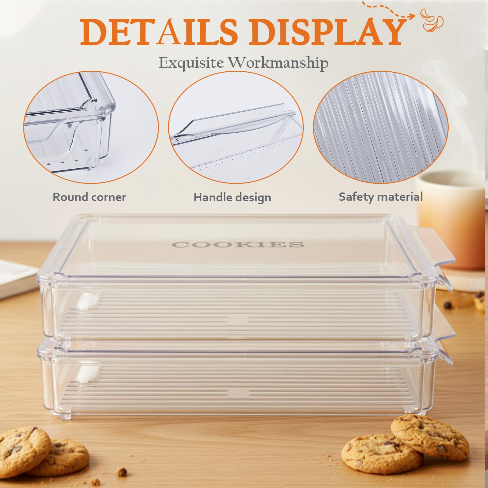 Yomjarl airtight large cookie box shown with drawer open for loading and transport.