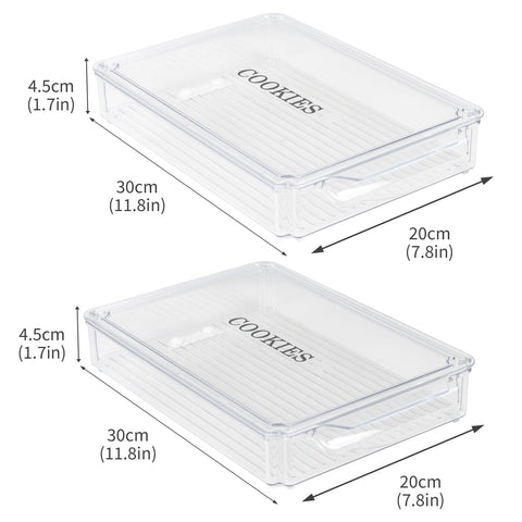 Yomjarl space-saving kitchen organizer fitting on shelves and counters.