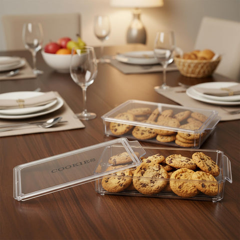 Yomjarl transparent exterior aids quick inventory of cookies and snacks.