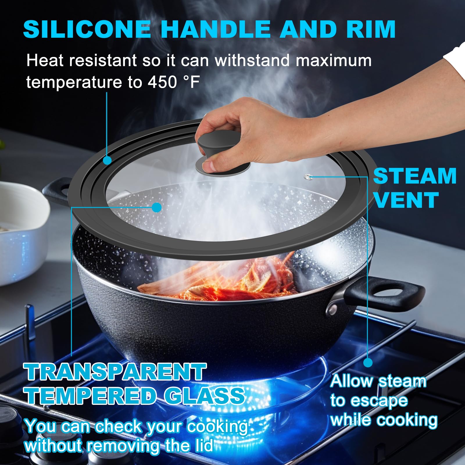 YOMUME tempered glass with silicone edge for clear visibility and tight seal.