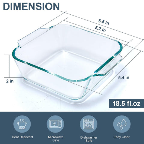 Yomvzake clear prep bowls with handles for safe microwave and oven use.