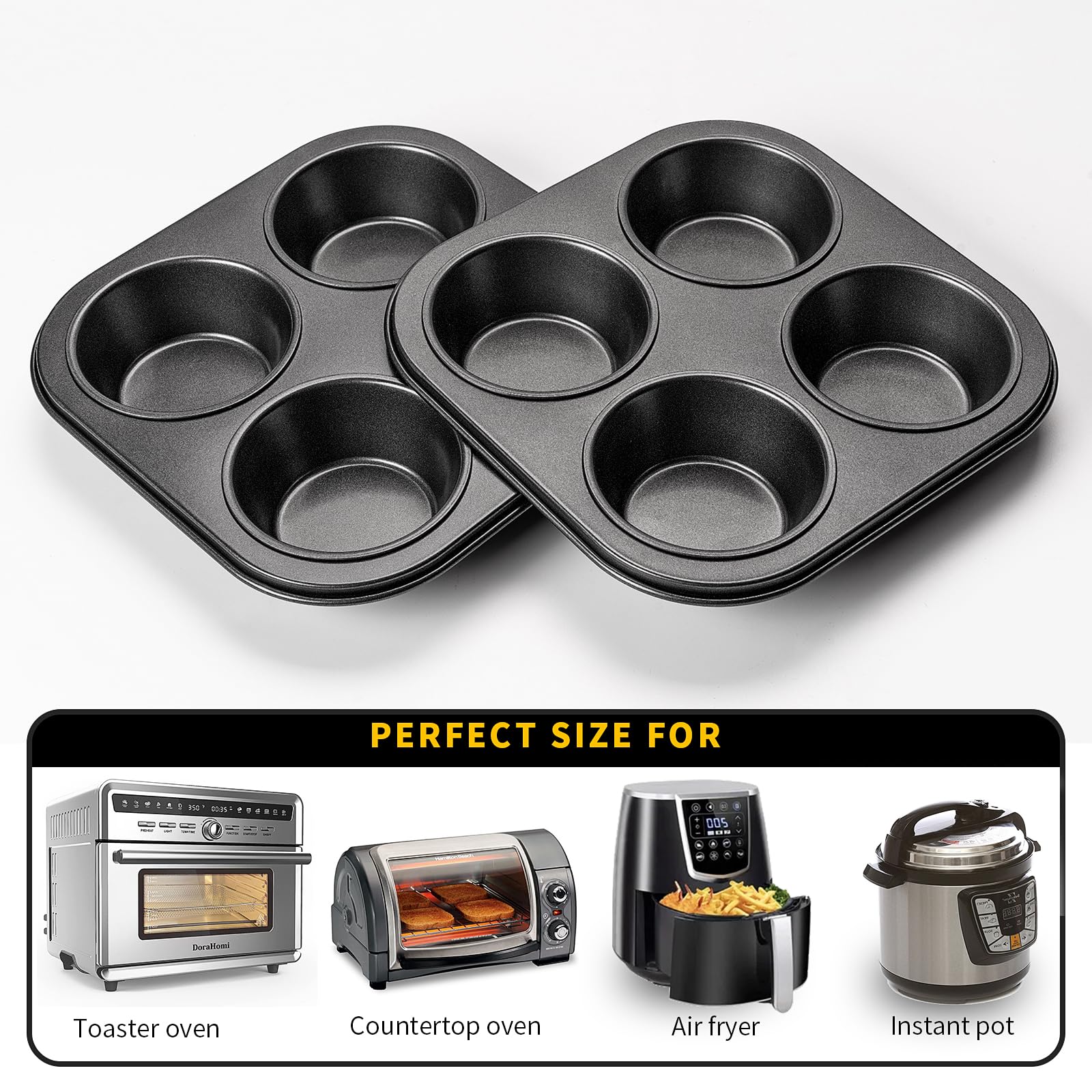 Yomvzake muffin pan dishwasher-safe for quick post-bake cleanup.