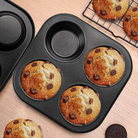 Yomvzake easy-release nonstick muffin pan for effortless unmolding.