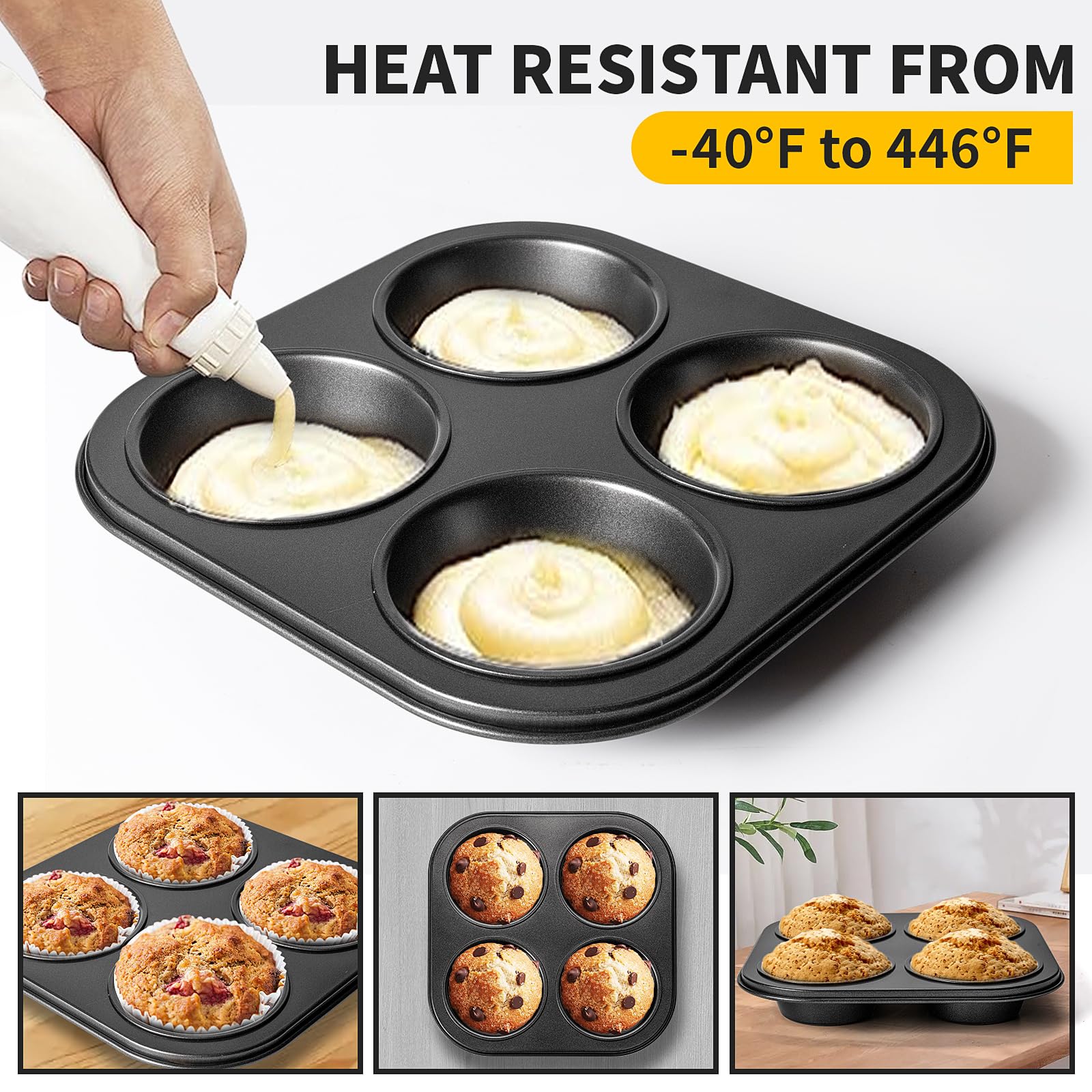 Yomvzake multi-use baking tins suitable for muffins, cupcakes, and mini treats.