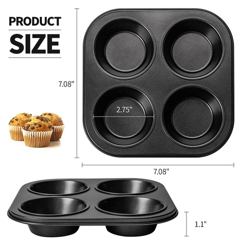 Yomvzake muffin pan fits air fryers and countertop ovens with precise sizing.