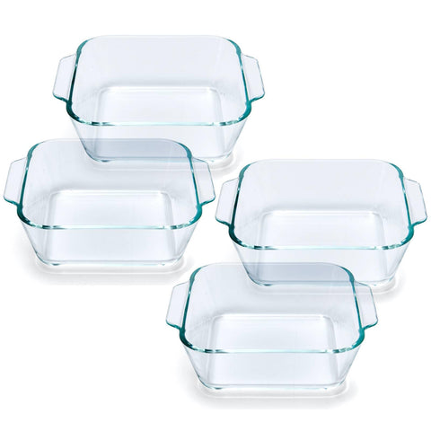Yomvzake small square casserole dish with handle, ideal for oven-to-table single servings.