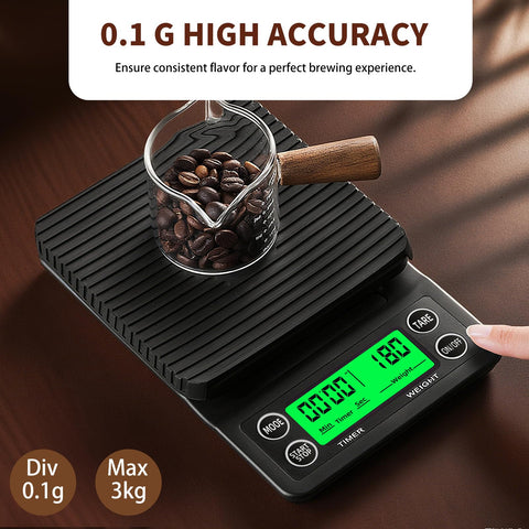 Yoncon scale supports 3kg capacity for larger brews.