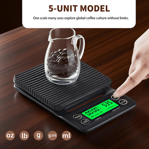 Yoncon timer function enables controlled pour-over extractions.