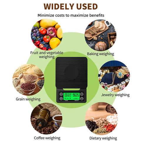 Yoncon packaging includes scale, mat, batteries and manual.