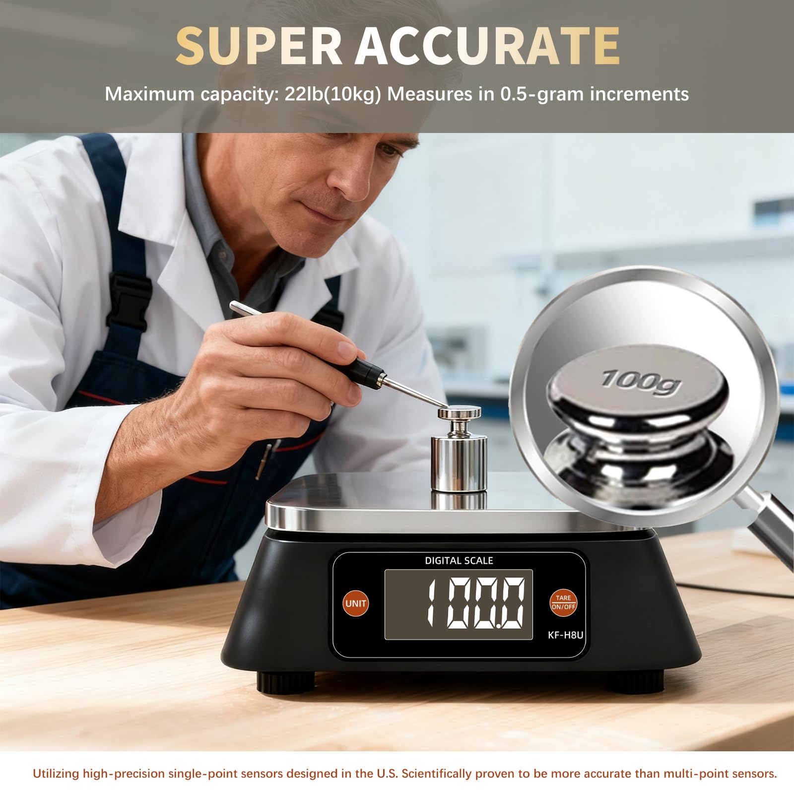 Yoncon KF-H8U LCD backlit display for easy reading in any kitchen light.