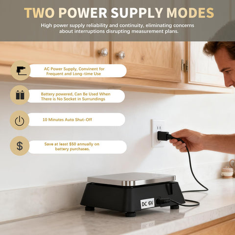 Yoncon KF-H8U tare function helps reset to zero after placing a container.