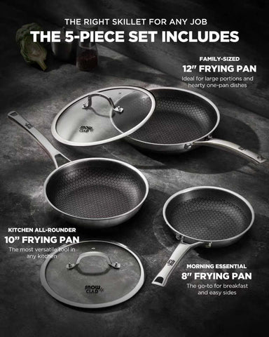 Yonida 10-inch non-stick frying pan offering even heating for searing and sautéing.