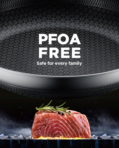 Yonida tri-ply stainless steel base delivers even heating across the pan.