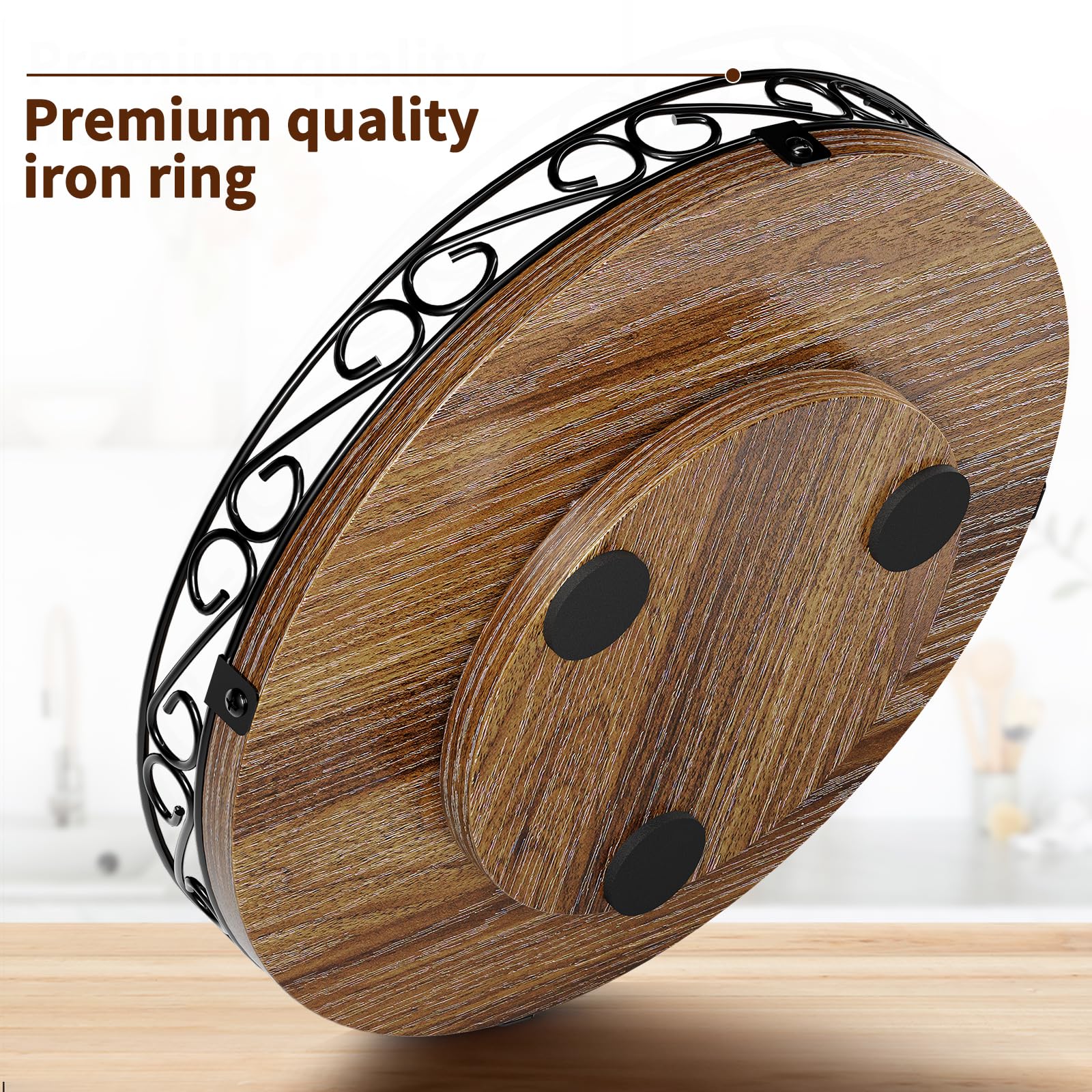 Yoobure non-slip pads secure the turntable on varied surfaces.