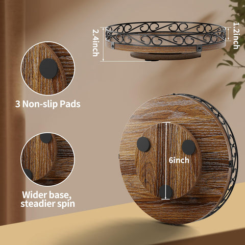 Yoobure wooden round tray highlighting natural texture and farmhouse style.