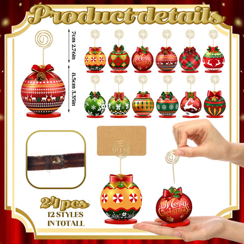 Yookeer wood card holders showing the metal top clips for secure display