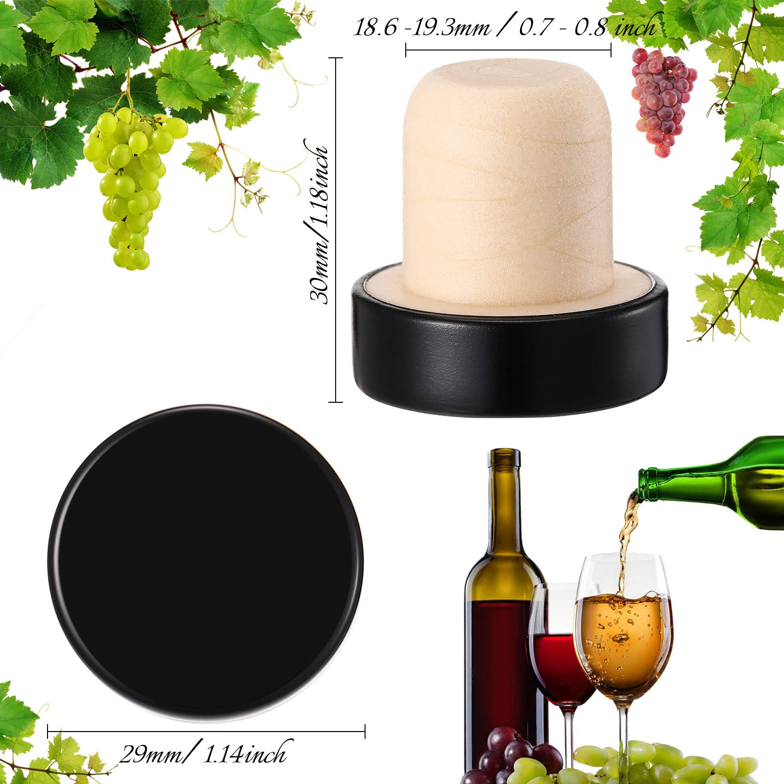 Yookeer stoppers arranged with wine bottles for organized storage
