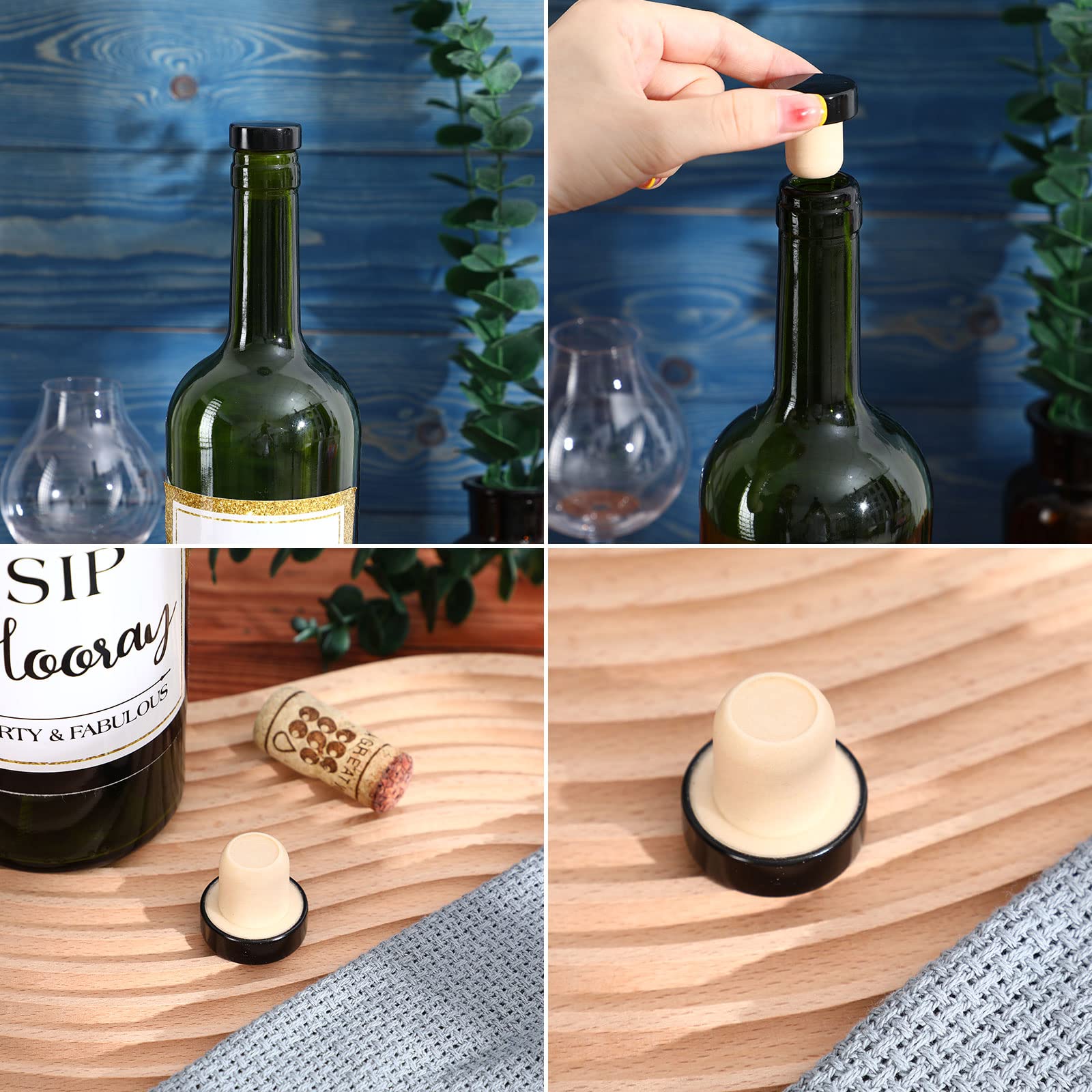 Yookeer versatile stoppers for wine, champagne, and beer bottles