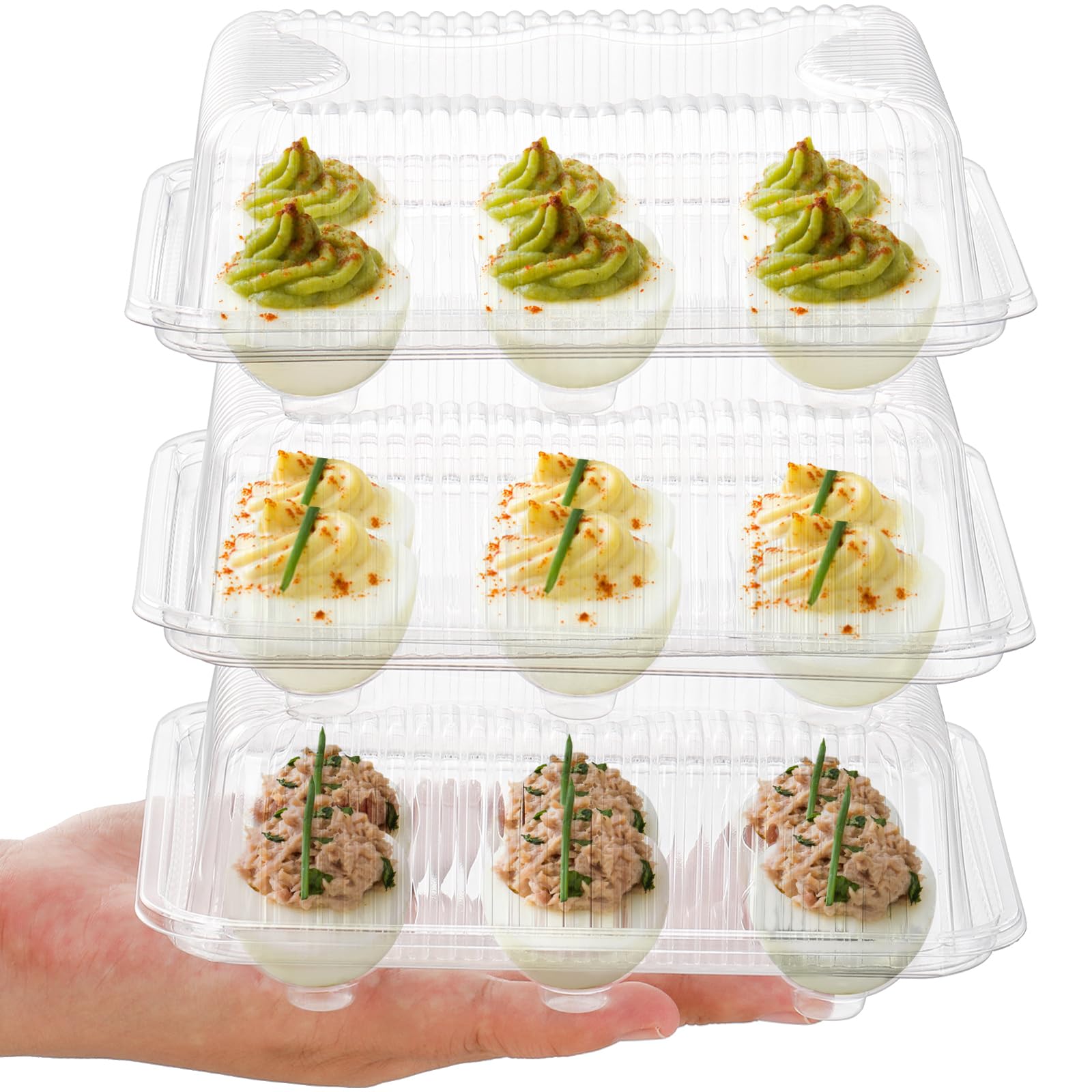 Yopay BPA-free PET tray for durable, reusable egg storage.