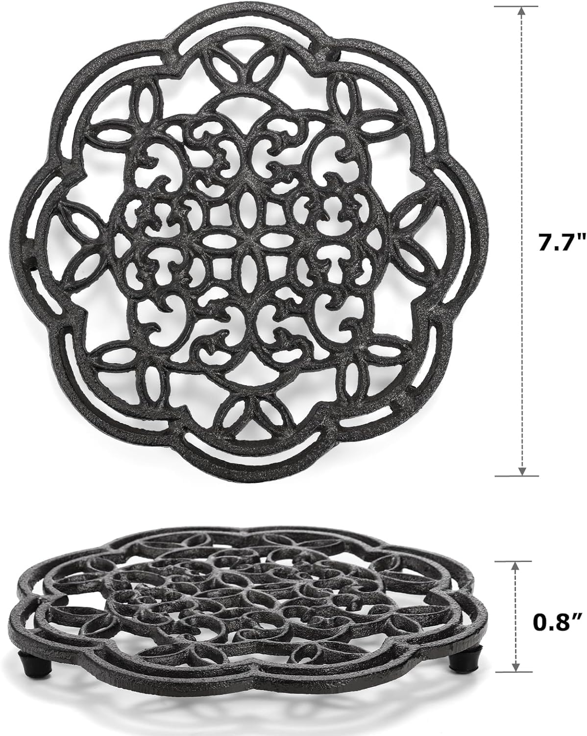 Yopay cast iron trivet with rustproof finish adds vintage charm
