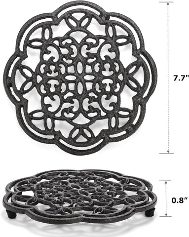 Yopay cast iron trivet with rustproof finish adds vintage charm