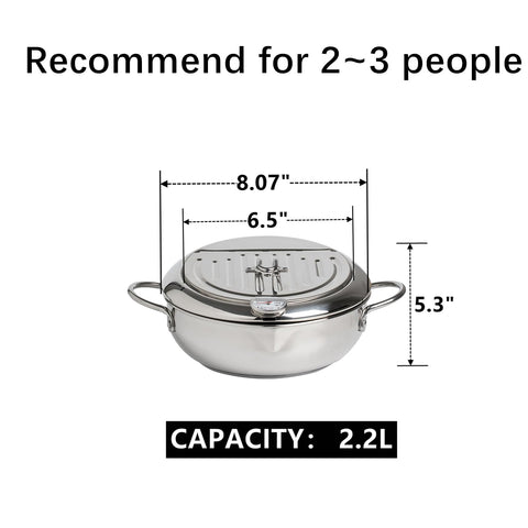 Yopay thermometer on pot aids precise oil temperature control during frying