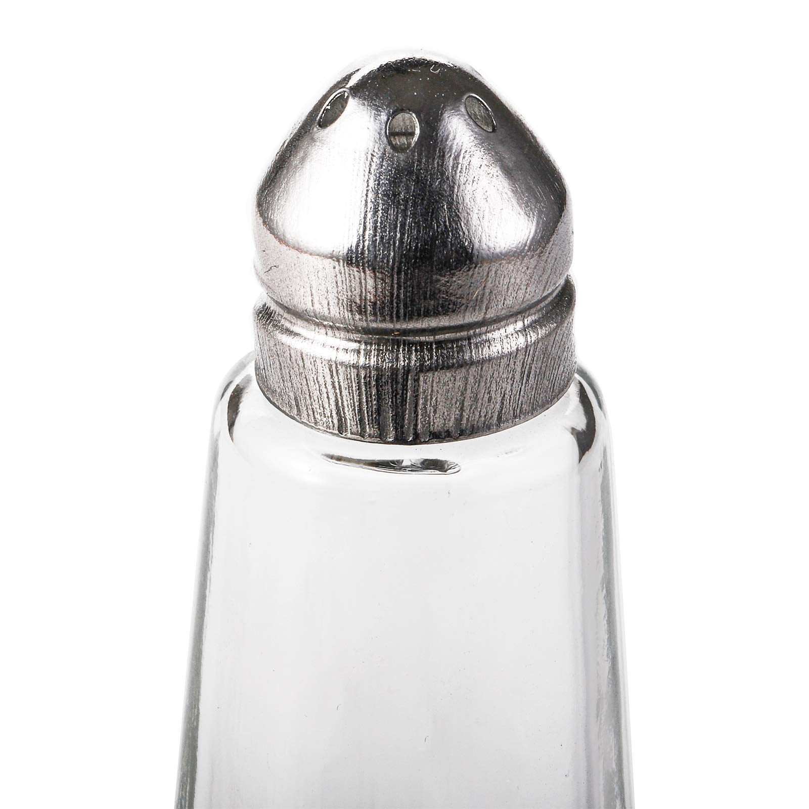 Yopay salt pepper shakers feature rust-proof stainless steel lids for durability.