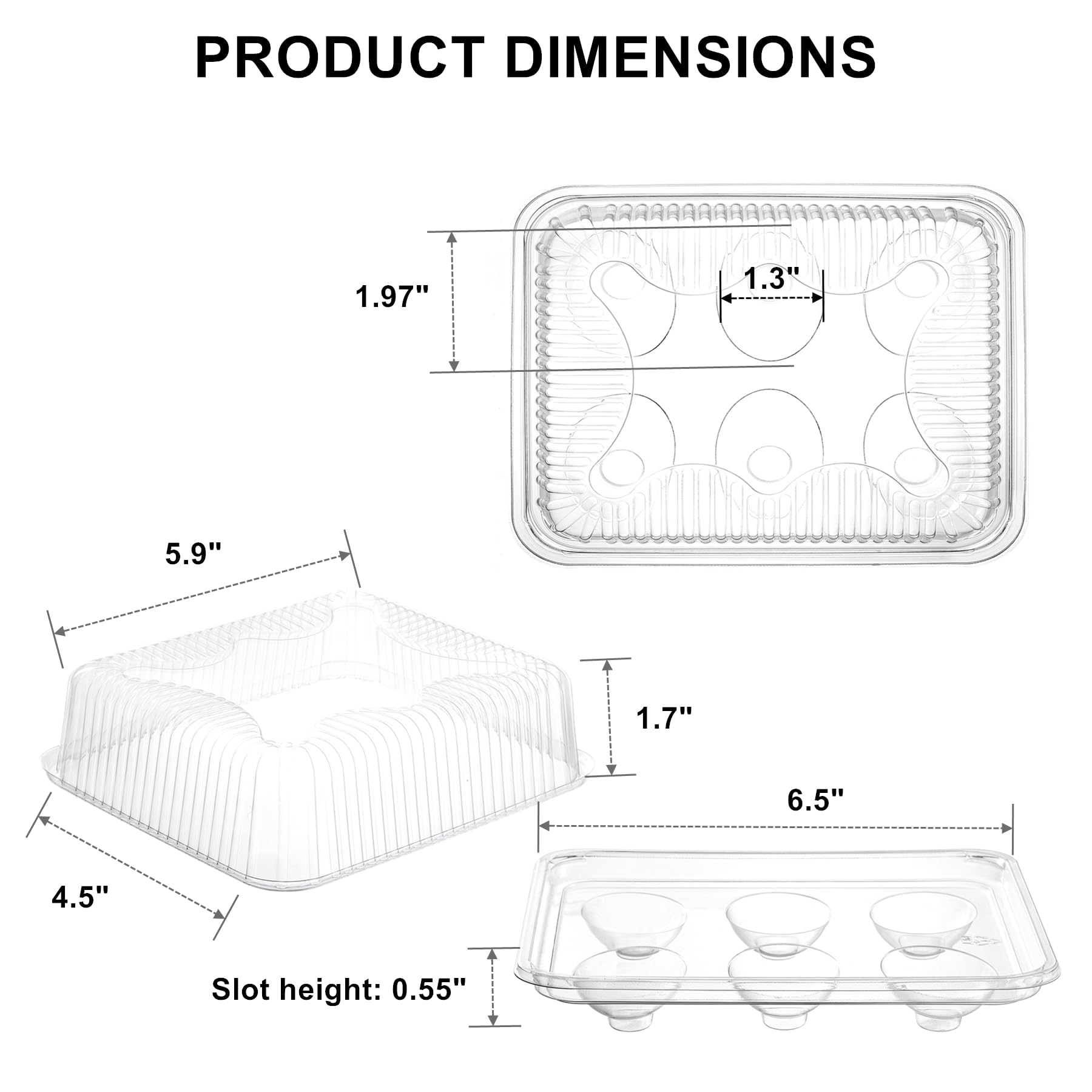 Yopay six-slot egg tray close-up showing secure halves.