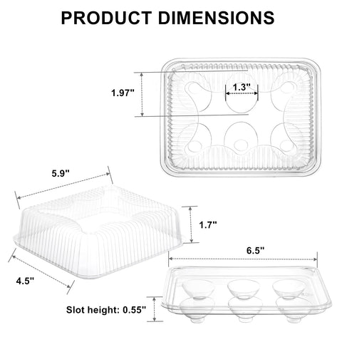Yopay six-slot egg tray close-up showing secure halves.