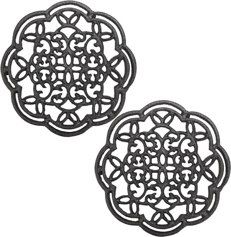 Yopay trivet shown under a hot pan on a dining table
